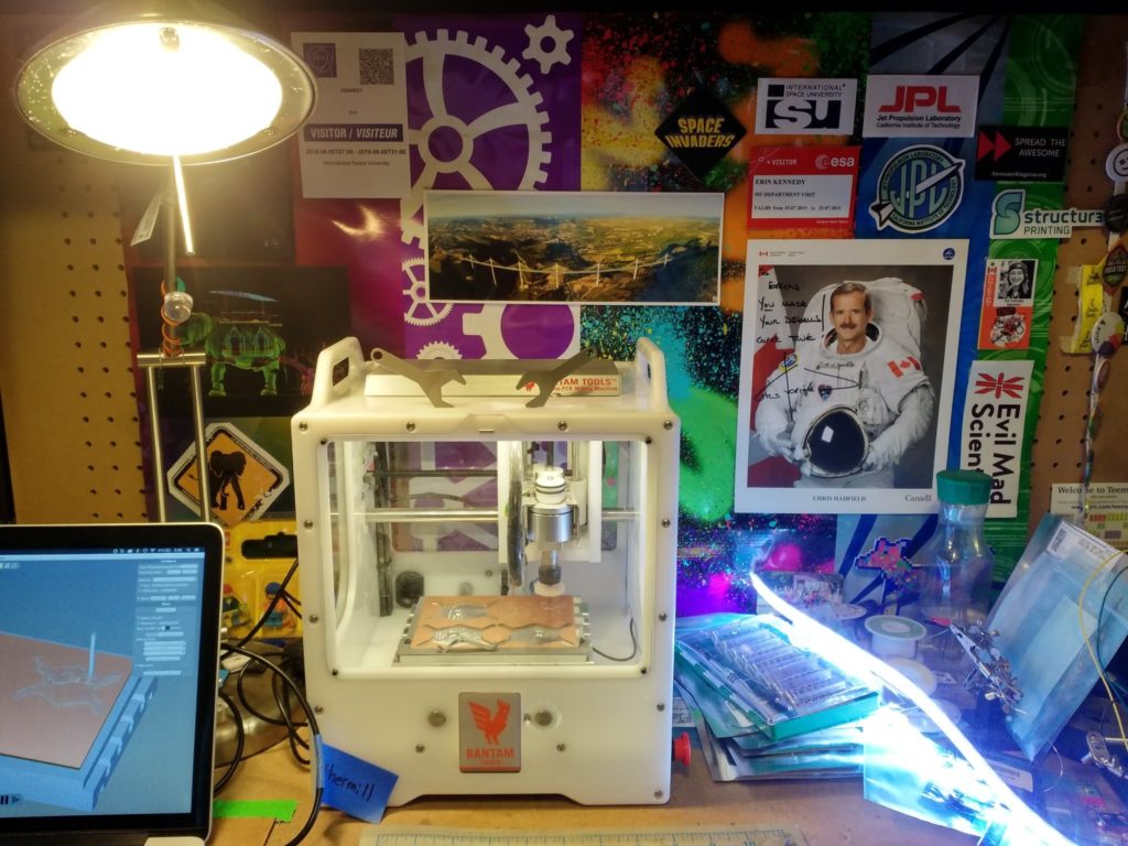 A photo of a repurposed 3D printer. It is now functioning as a digital optical scanning microscope. This photo is from Erin Kennedy's from her home.