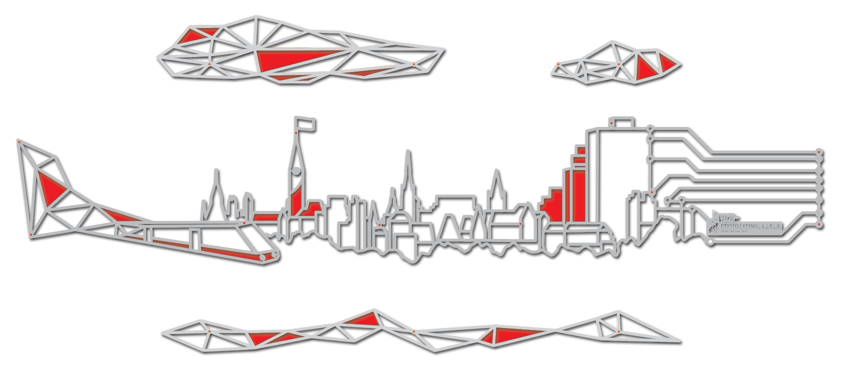 A digital version of the Bayview Yards' Prototyping Lab's artwork, "Connected City."